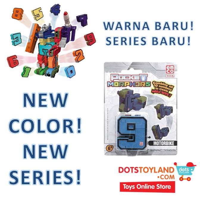 Emco Pocket Morphers Motorbike Number 9 6882 Mainan Angka