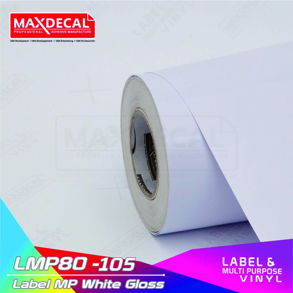

MAXDECAL LMP80 Sticker Label Print Eco Vinyl 105 cm Putih Gloss [ROLL]