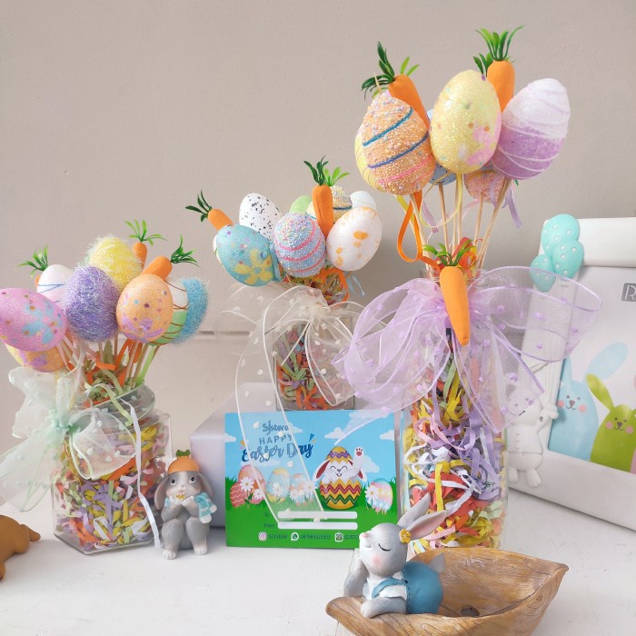 

Paket dekorasi box hampers easter bunny eggs kelinci telur paskah 150 - Gelas pendek...