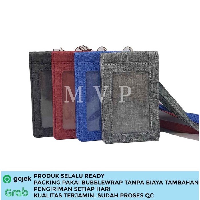 

Jualan Lanyard Id Card Holder Name Tag Dua Sisi Kain Kanvas Tebal Hitam Bagus