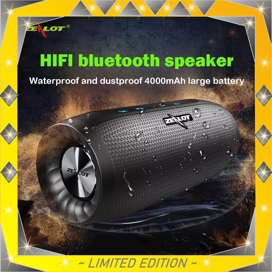 Zealot Bluetooth Speaker Dual Bass dengan Powerbank 4000mAh kit power speaker speker spiker sepiker sepeker driver power ocl spl audio aktif subwoofer usb Bluetooth stereo amplifier 2 20w split portable mini 2inch pc S16