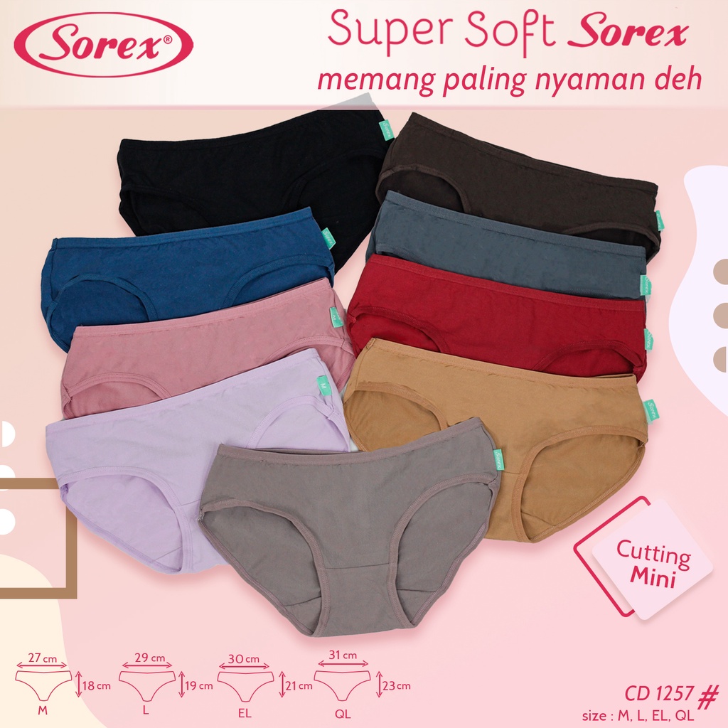 Celana Dalam Super soft Midi dan Mini Wanita Sorex 1239 dan 1257 M L XL XXL