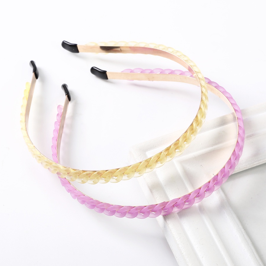 Headband Rantai Akrilik Alloy Tipis Warna-Warni Gaya Korea Untuk Wanita