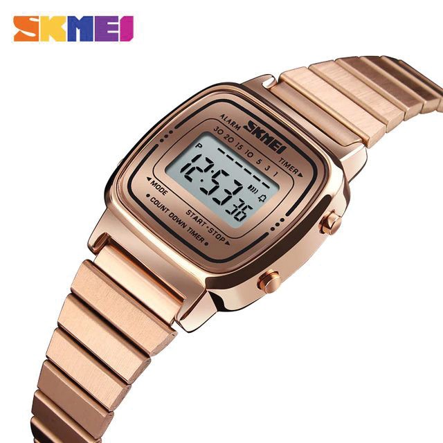 SKMEI 1252 / 1901 Jam Tangan Wanita Digital Tali Stainless WATCHKITE WKOS