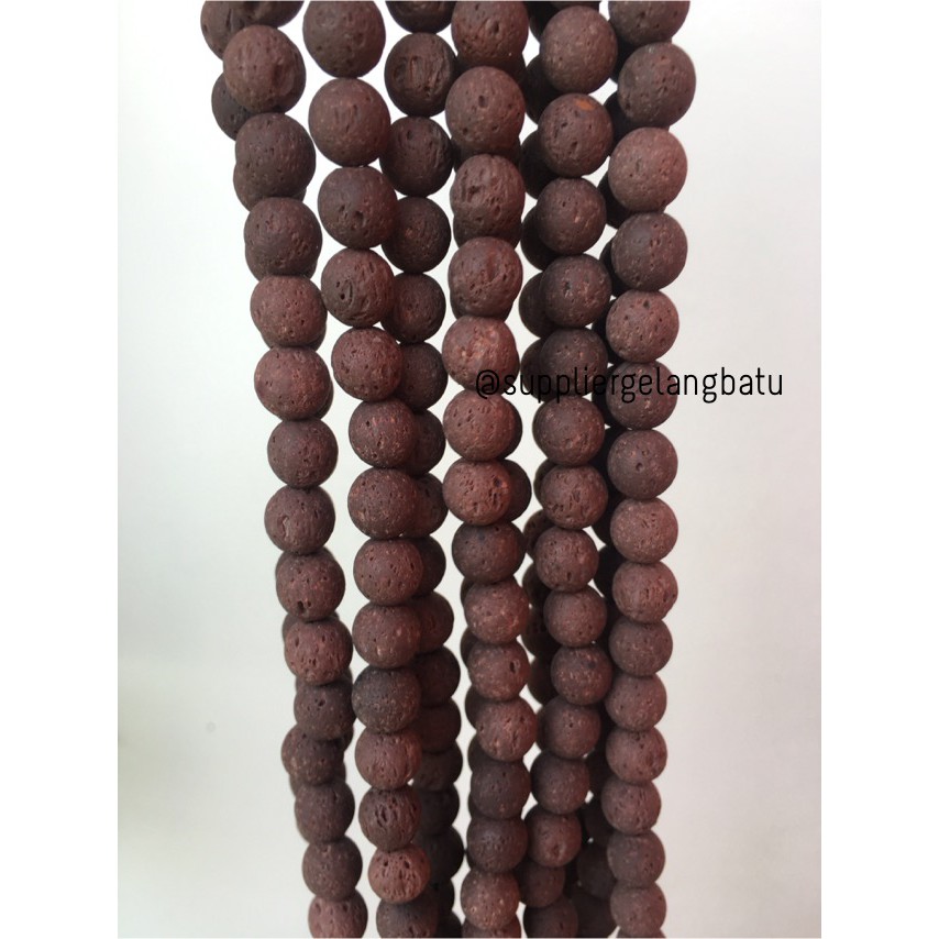 renceng brown lava stone coklat 10mm batu akik merapi larva atsiri brown aksesoris supplier bahan