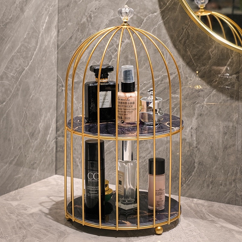 Birdcage marble Gold tray / Pajangan Rumah / Dekorasi ruangan