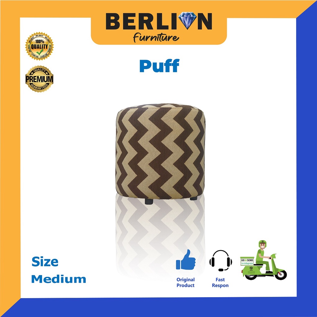 Sofa Puff Bermotif - Medium | Kursi Bulat Empuk Dan Nyaman