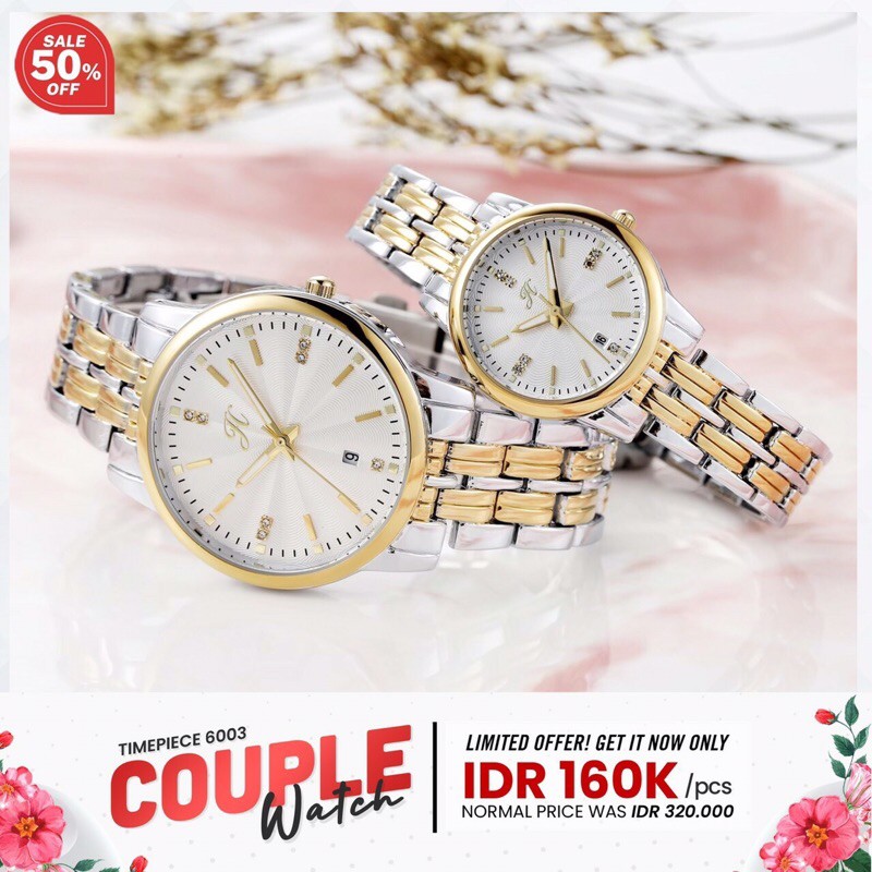 Jam Tangan Couple Pria Wanita Jimshoney 6003 Watch Glamour / Jam Murah Mewah