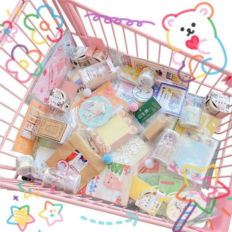 

[ FREE MINI POUCH] LUCKY BAG RANDOM DECO STICKER STATIONERY STIKER DEKORASI BUJO KIT RANDOM STATIONERY SUPPLIES DECO PHOTOCARD