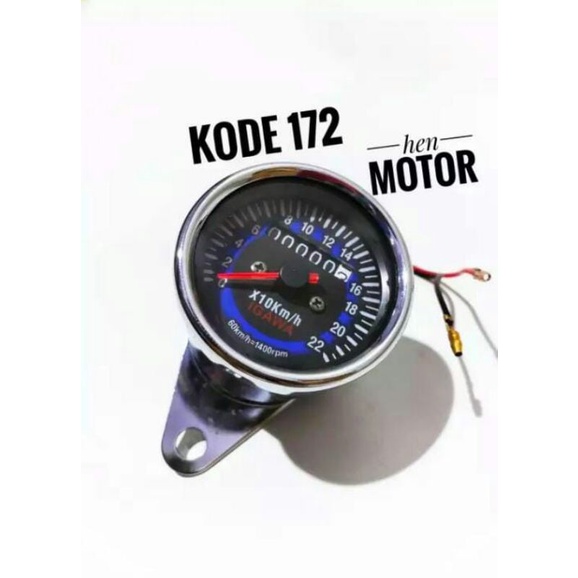 Speedometer amper bulat crome igawa - kilometer - rpm manual - rpm digital