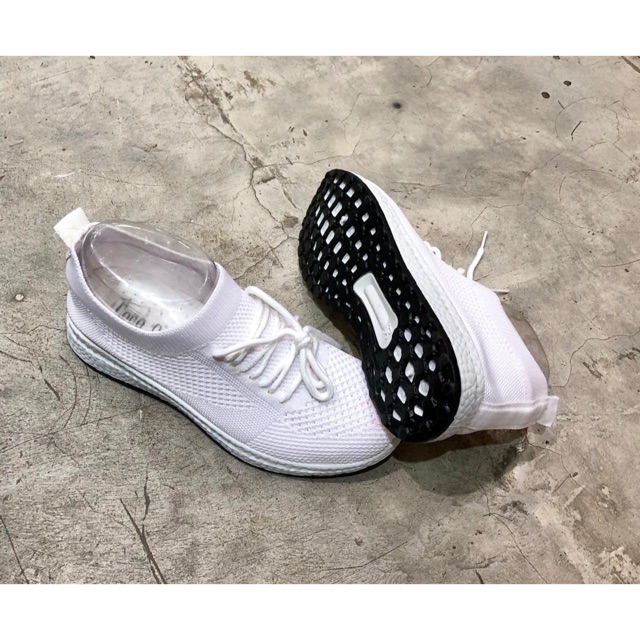 Sepatu Kets Tali Putih Import Korea Coco Onal Murah Polos Putih