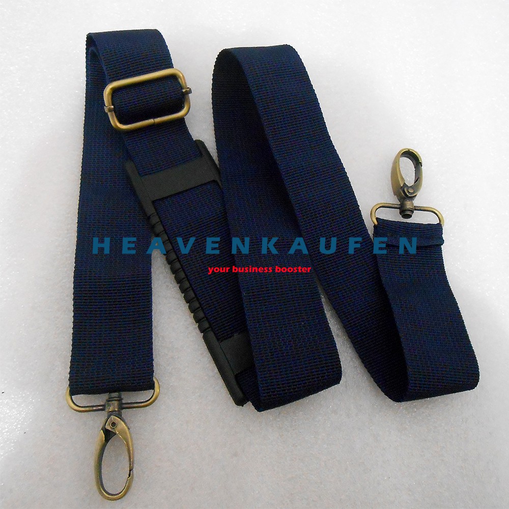 Strap Tas / Tali Selempang Tas Pria Biru Navy Dongker Lebar 3,8 cm Kait Besi ATG Bakar