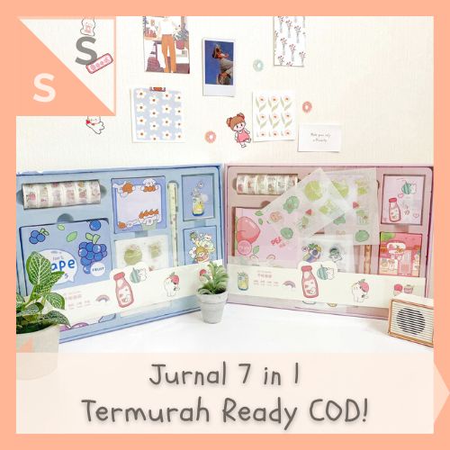 

[simplyshop] Paket Jurnal Set ATK 7 in 1 Journal Cute Rabbit Panda Animal Kelinci Hadiah BIngkisan Anak Agenda Notebook Diary Alat Buku Tulis Lengkap Scrapbook Washi Tape Japan Import