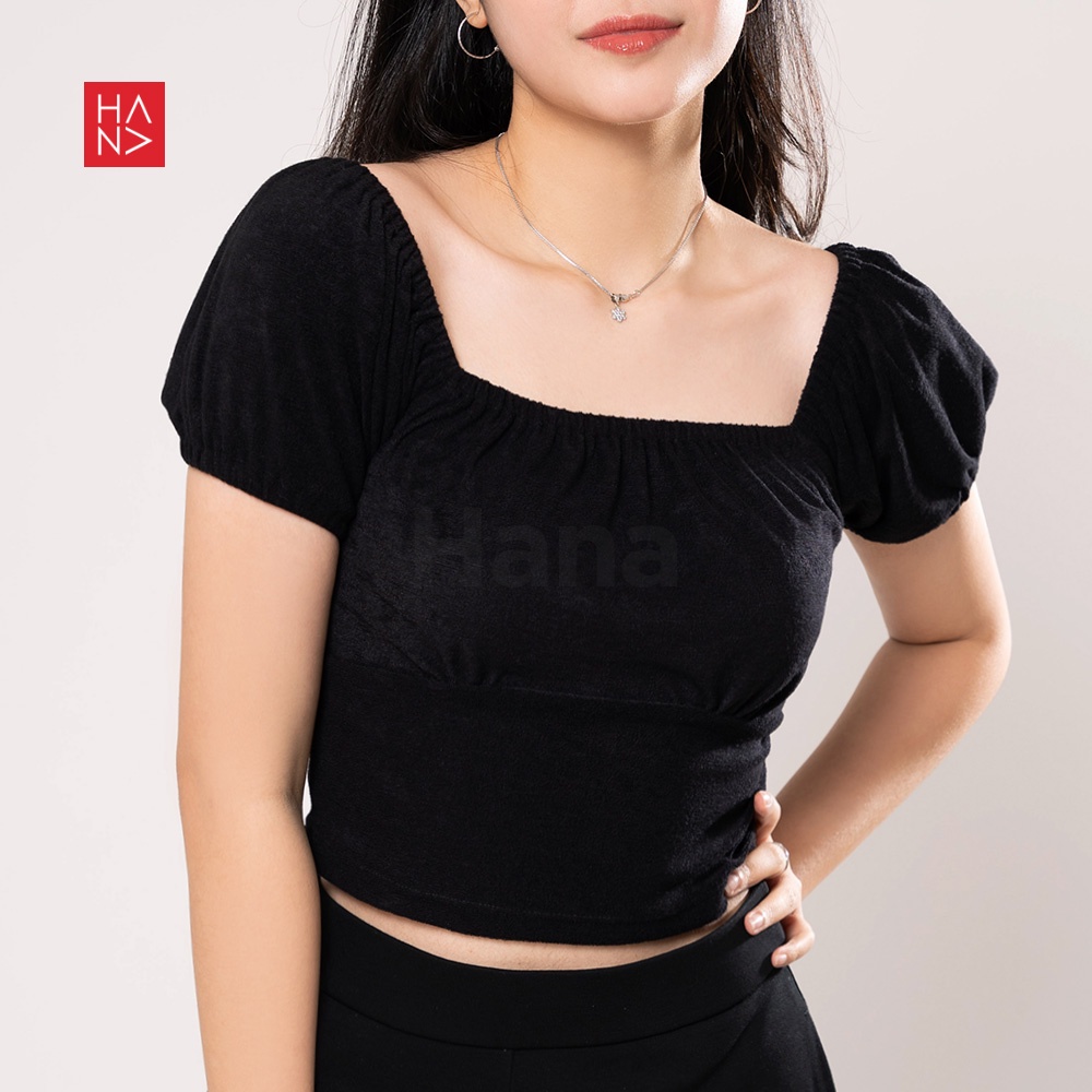 HanaFashion JKT - Yumi Crop Top Korea Wanita - CT202