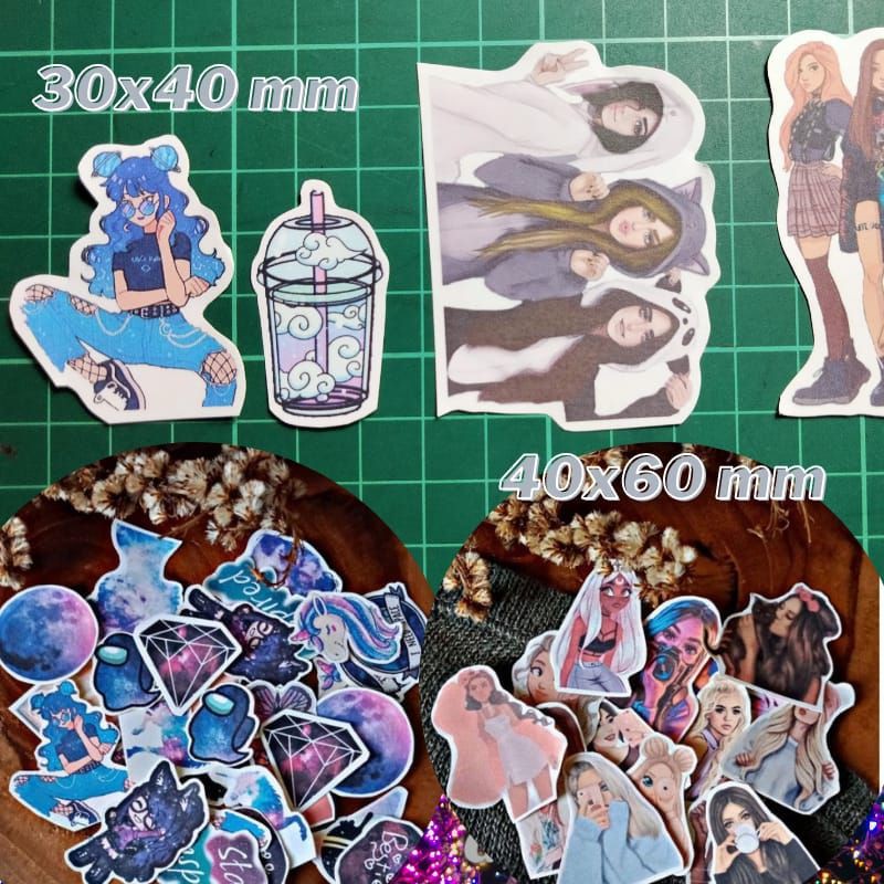 GAEKOPEDIA || NO GLOSSY STIKER TUMBLR AESTHETIC 30-48Pcs STICKER ESTETIK RETRO UNIK-8