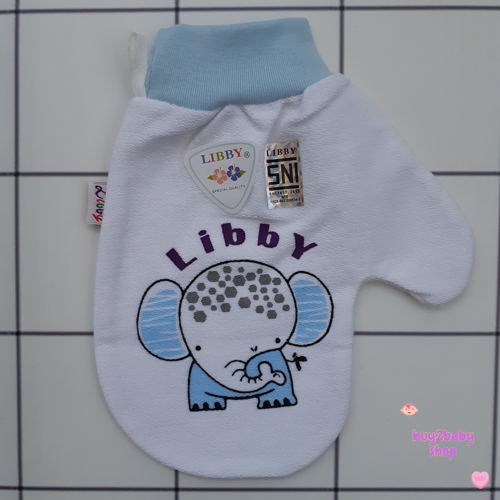 Waslap mandi bayi Libby baby model jari bahan handuk halus motif karakter 1 PCS