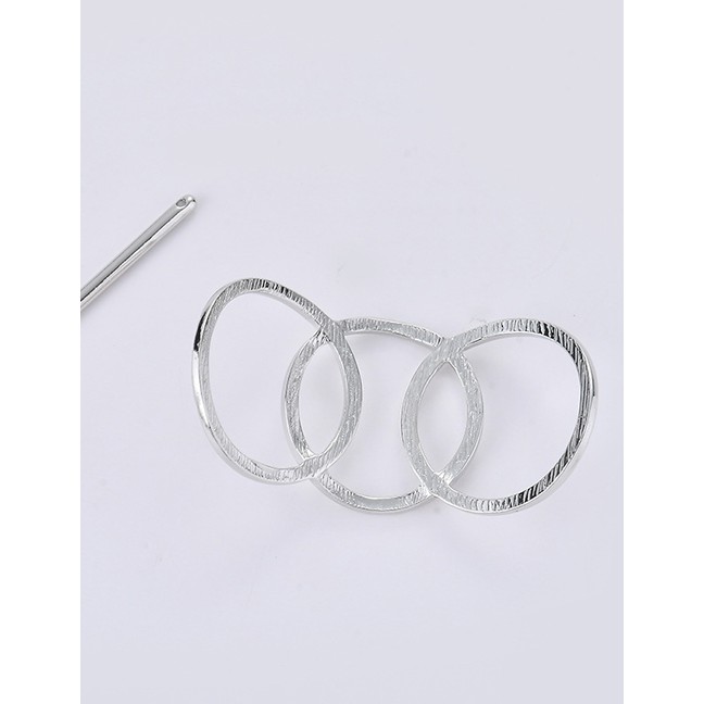 LRC Jepit Rambut Fashion Hollow Geometric Round Metal Hairpin F4261X