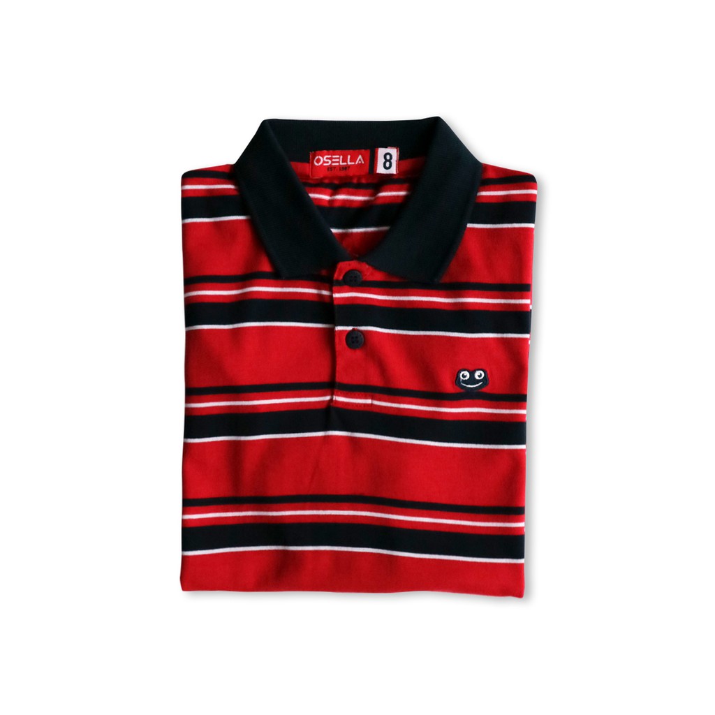 Osella Baju Anak Laki Laki Polo Stripe Red-1