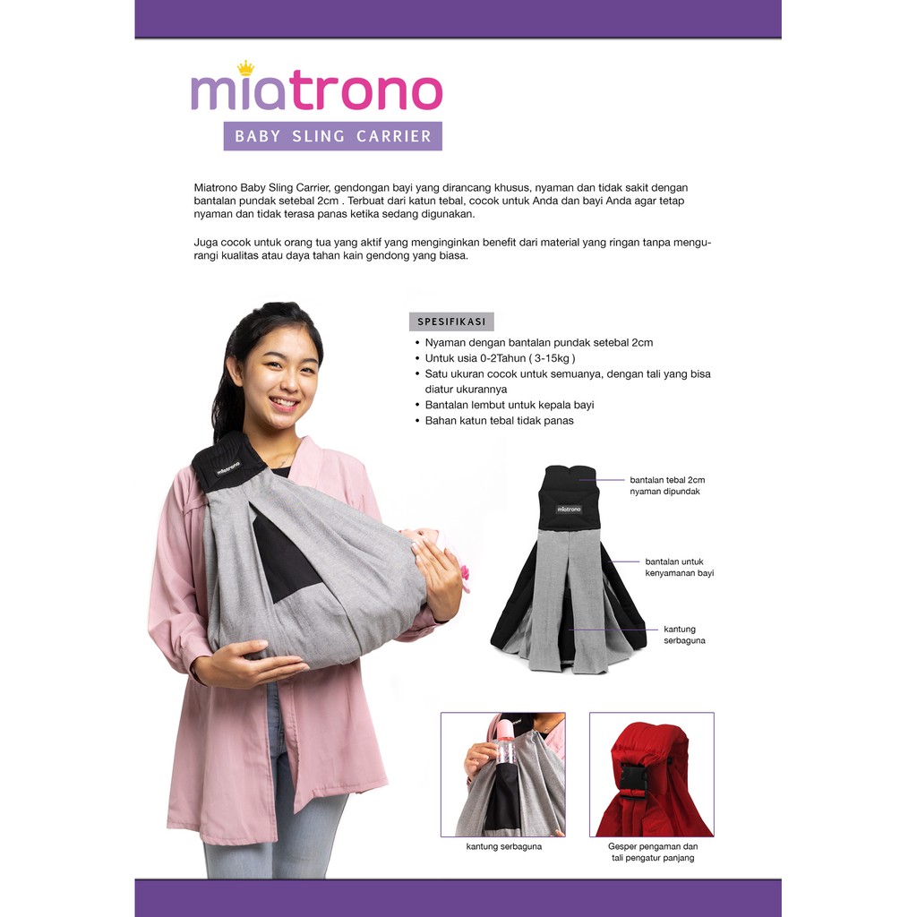 Miatrono Baby Sling Carrier - Gendongan Bayi