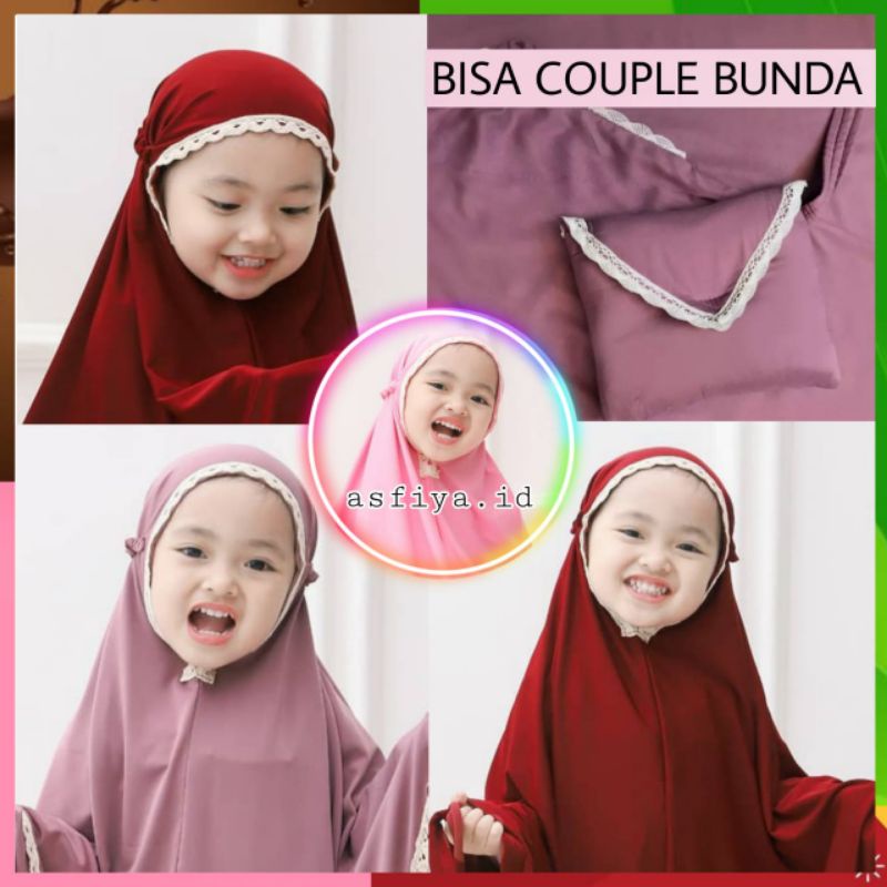 Mukena Anak Asfiya 1 dan 2 tahun Sampei 7 Tahun-Mukena Bali-Rayon Premium-Mukena Putih