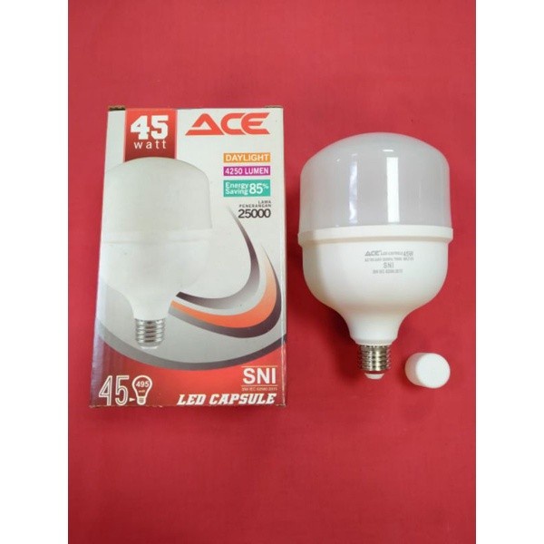 LAMPU LED CAPSULE JUMBO ACE GARANSI 45 WATT 45W LED KAPSUL PUTIH TERANG