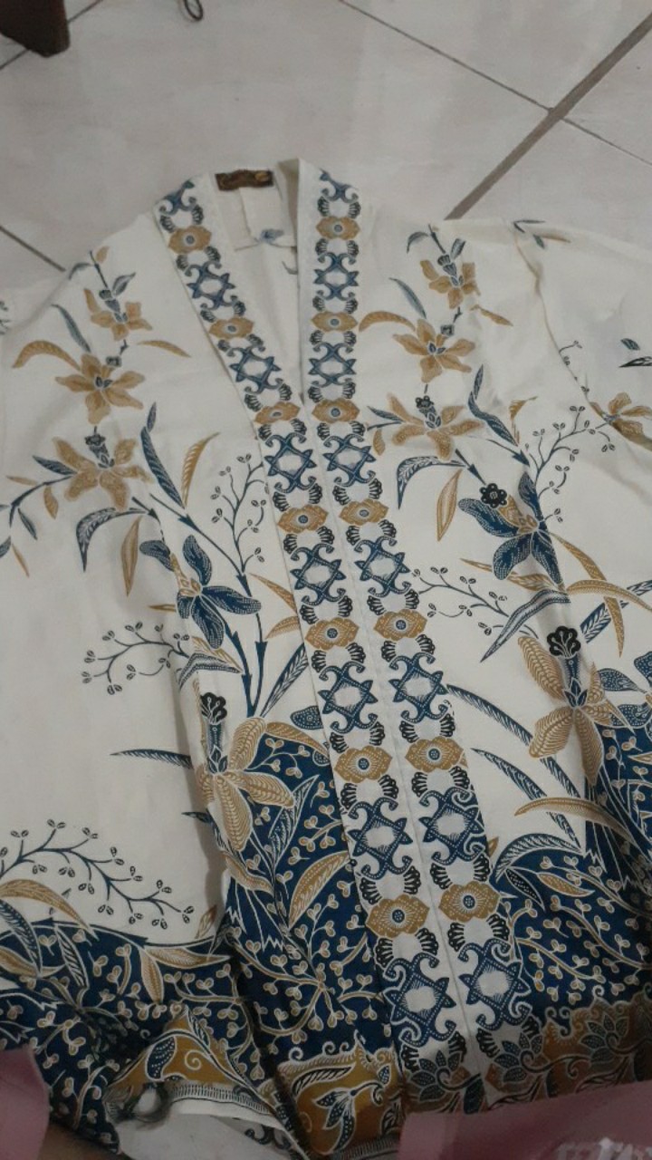 Blus Waka Cibulan Anggrek Putih Baju Batik Atasan Wanita