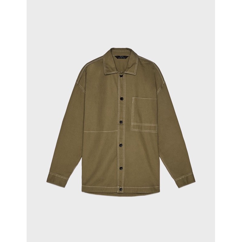 Bershka Man Overshirt with Edging