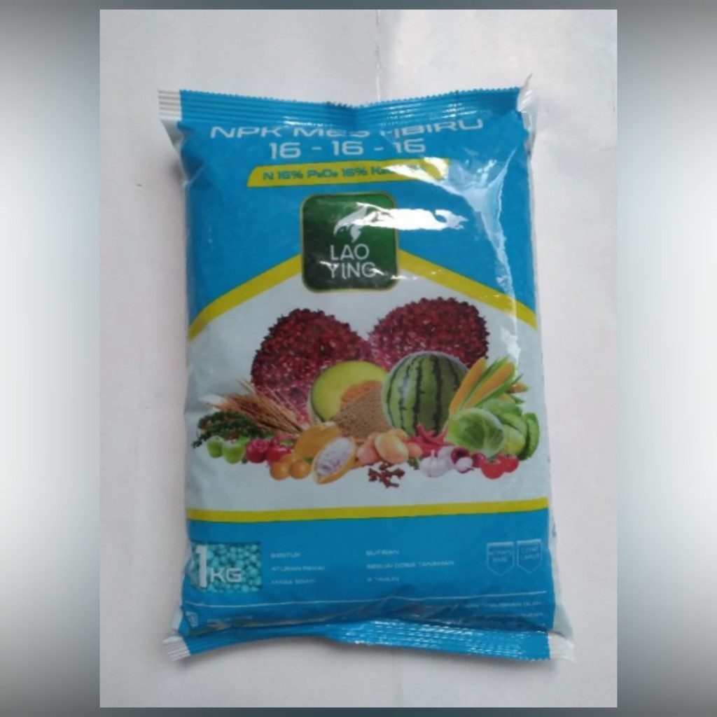 Pupuk NPK 16-16-16 MESTIBIRU LAO YING Kemasan pabrik 1 kg