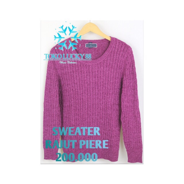 IMPORT BELI 2 GRATIS 1 Sweater Rajut Ungu Purple Wool Musim Dingin Infinity Baju Winter Alex Piere