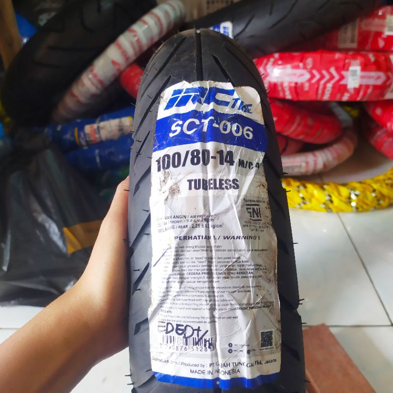 BAN LUAR MOTOR 100/80 -14 IRC TUBLES BAN LUAR MOTOR BAN LUAR RING 14 BAN IRC TUBLES