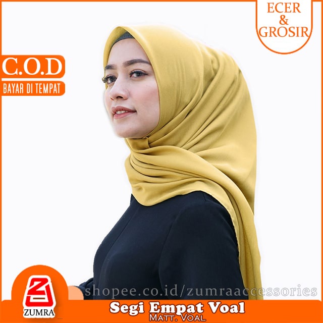 Hijab Segiempat Voal Paris Premium / Premium Basic Voal Square Anti Letoy