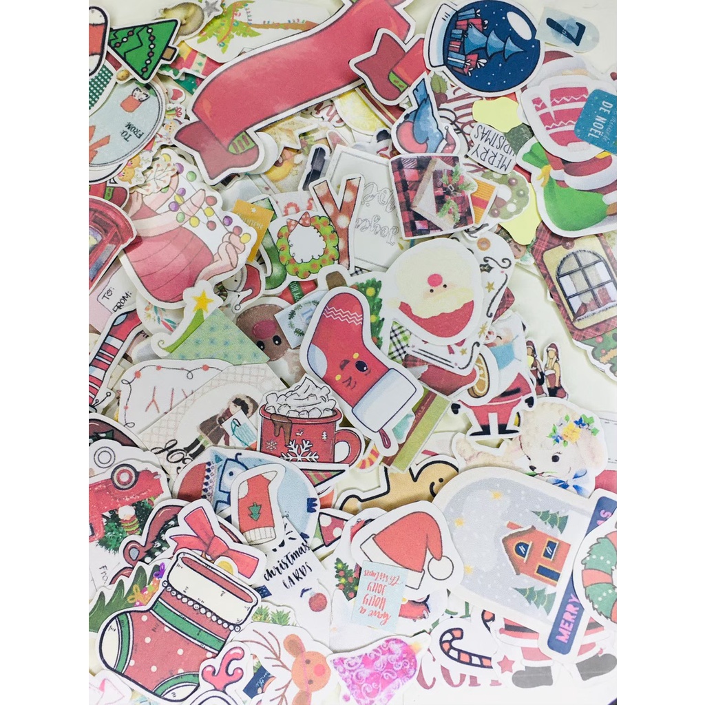 20 pcs stiker natal aesthetic / stiker hp / stiker kamera / stiker laptop / stiker lucu / stiker jou