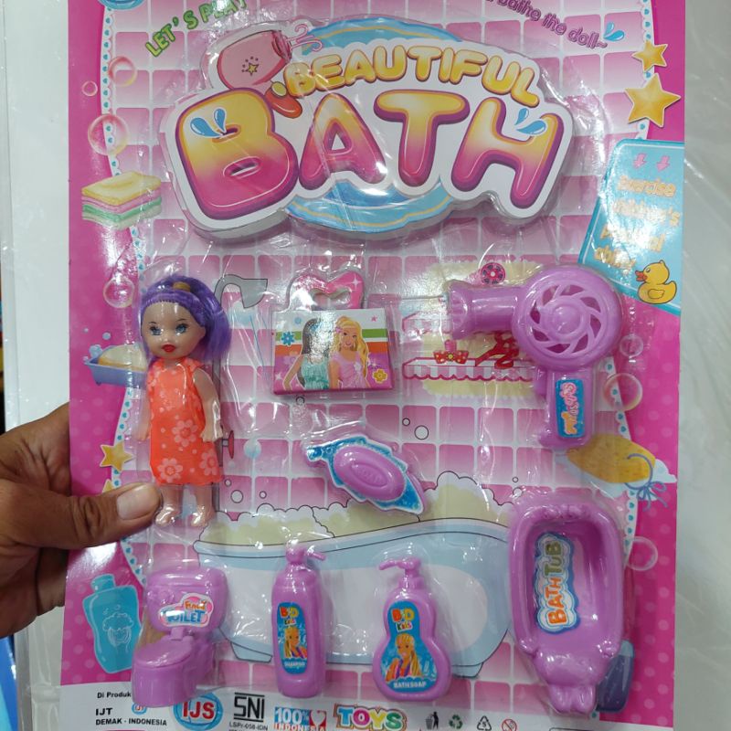 Mainan Boneka Princess kecil kelly Beautiful Bath