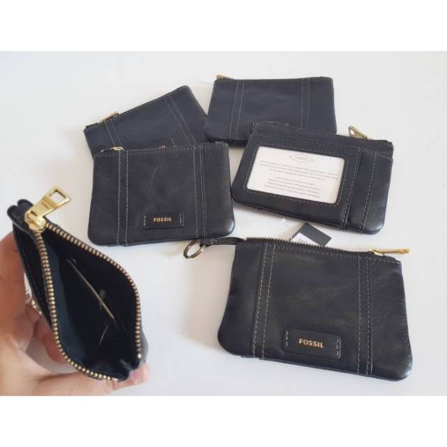DOMPET FOSSIL ELLIS ZIP COIN BLACK ORIGINAL
