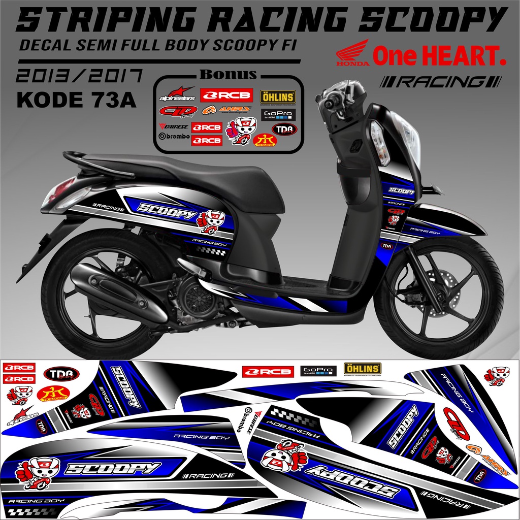 Striping Scoopy Stiker Scoopy 2013/2017 Kode 73