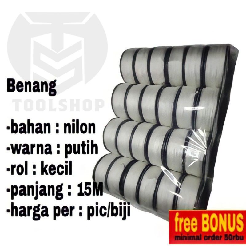 Benang Bangunan Benang Nilon Putih 15 Meter