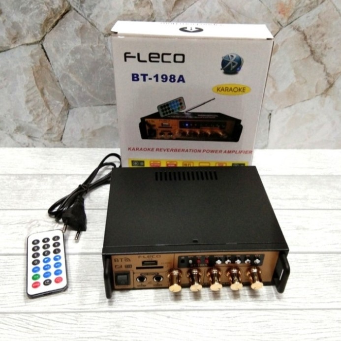 Promo Terbaru!!! Amplifier FLECO BT-198A Bluetooth Stereo Karaoke + Mp3 player + FM Radio Berkualitas