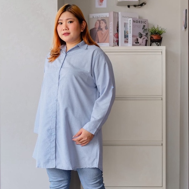 ARENA - Kemeja Wanita Jumbo Katun Serat/ Longshirt