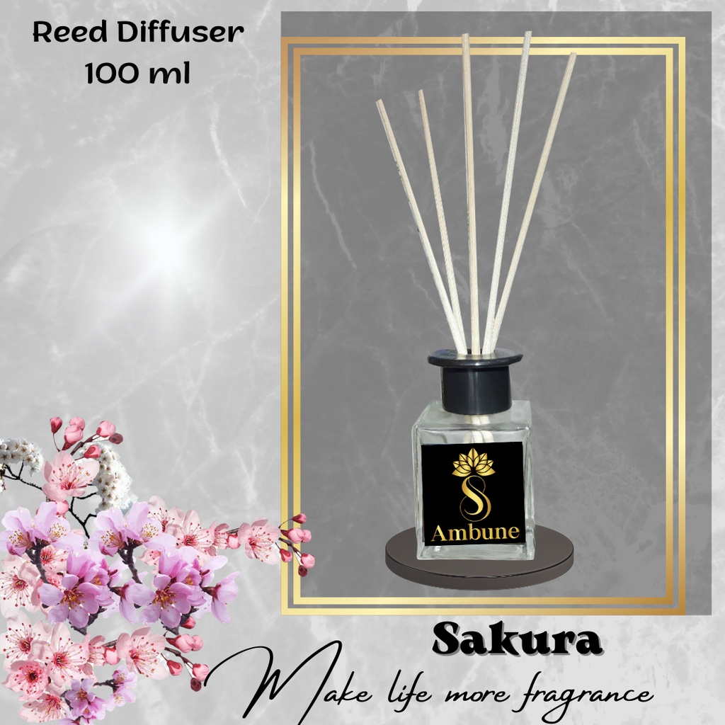 Reed Diffuser Oil SAKURA Pengharum ruangan 100 ml Ambune