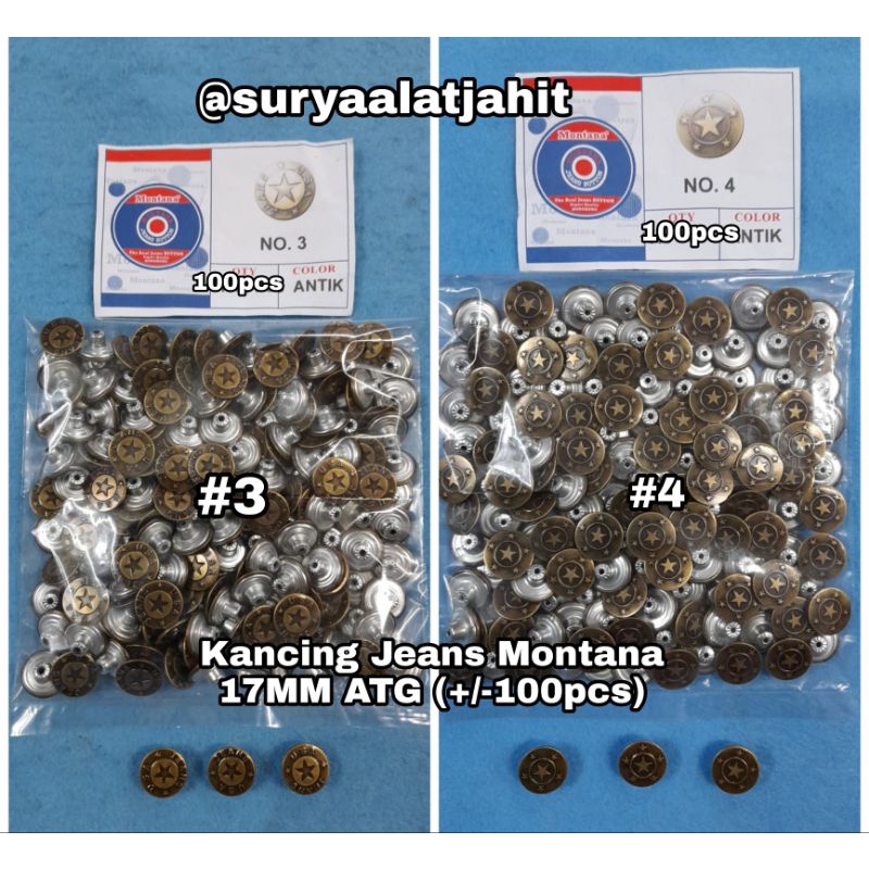 Kancing Jeans 17mm Montana ATG @1bungkus =rp.12.500/100pcs