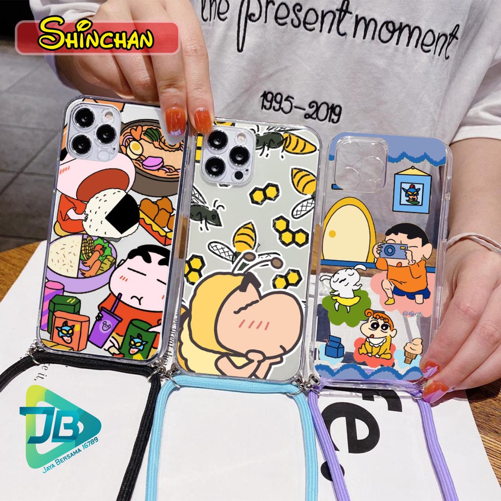 Softcase Slingcase Lanyard Bening SHINCHAN Oppo Reno 2 2z 2f 3 A91 4 4z A92s 4f 5 Pro JB4092