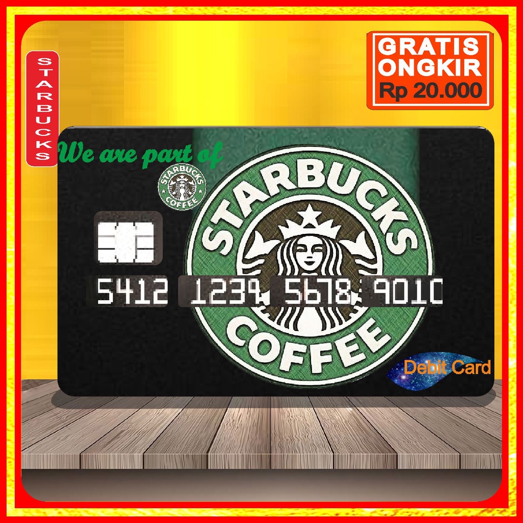 Garskin Stiker Kartu atm Card Bca Bri Starbucks