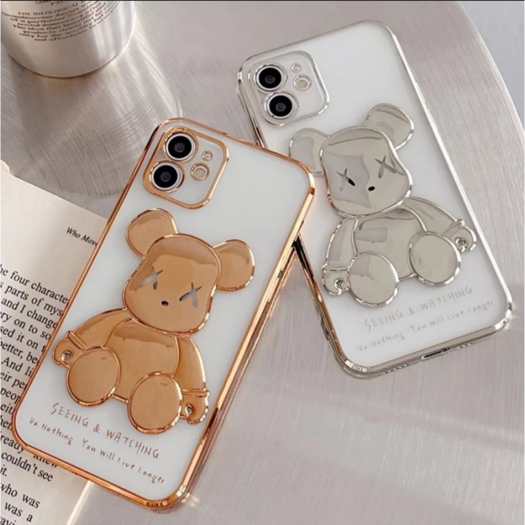 Soft Case 3D Cartoon Bear Mobile Phone 7/8/SE/7Plus/8PlusX/Xs/XsMax/11/11Pro/11ProMax/12/12Mini/12Pro/12ProMax/13/13Mini/13Pro/13ProMax