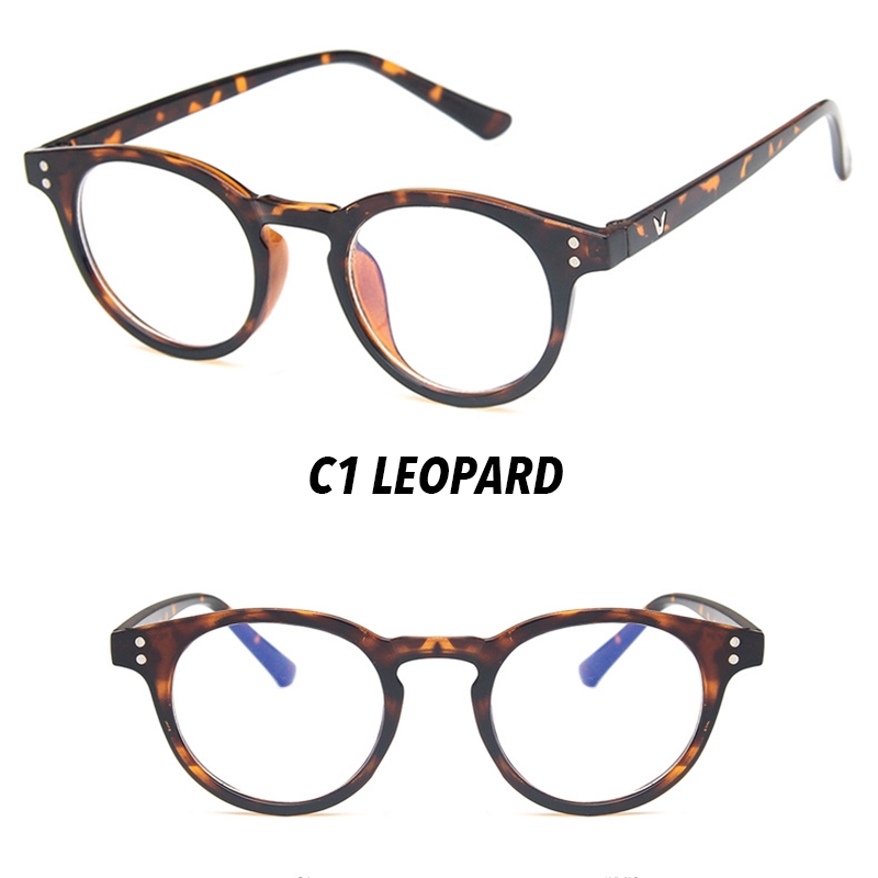 (YUZHU) Bayar di Tempat Korean Fashion Retro Bulat Kacamata Wanita/Pria Eyeglasses