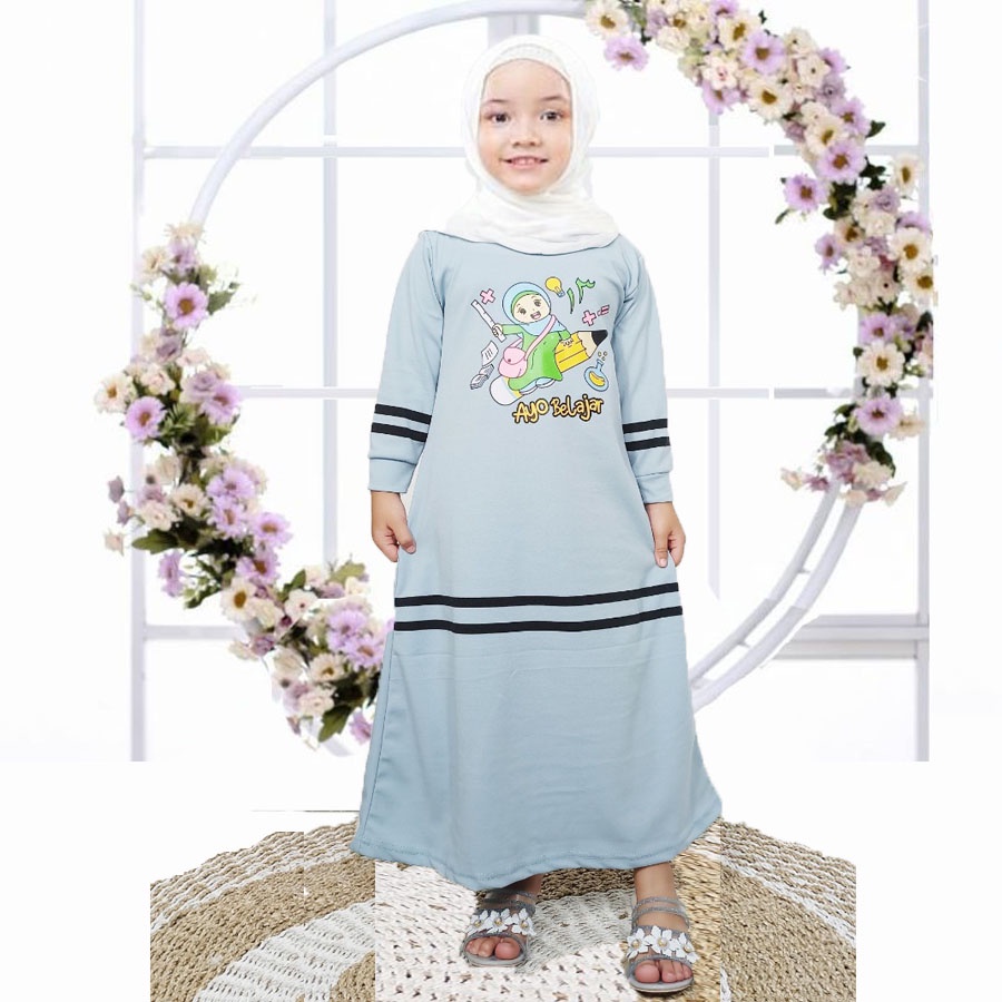 CARLINA DRESS ANAK AYO BELAJAR DAN SOLEHA Usia 3-12Tahun