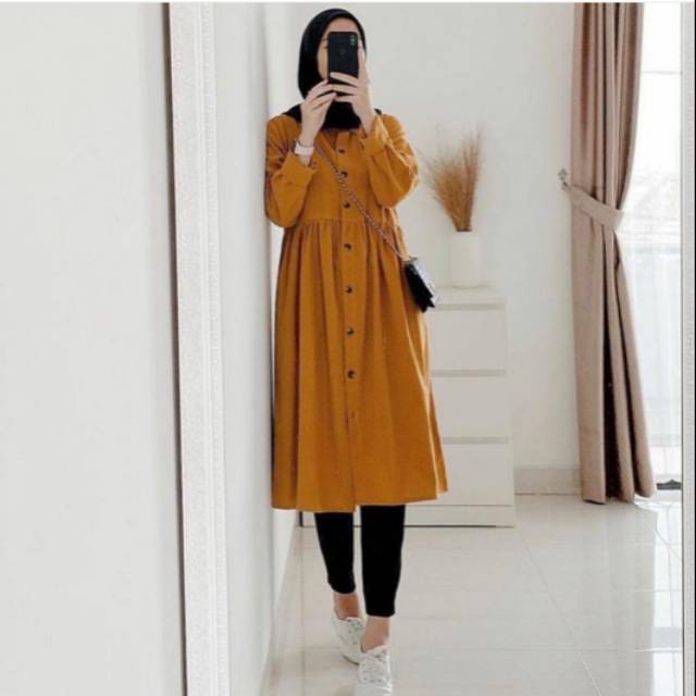 TUNIK POLOS KANCING DEPAN