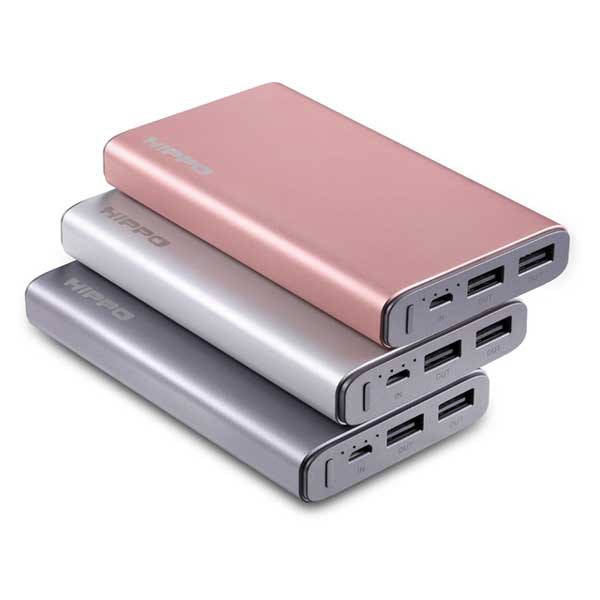 Hippo powerbank Steel 12000mah simple pack powerbank hippo