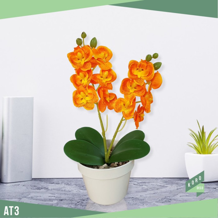 Bunga Artificial Anggrek Mini Bunga plastik real Dekorasi Meja tamu Murah rak minimalis - AT3