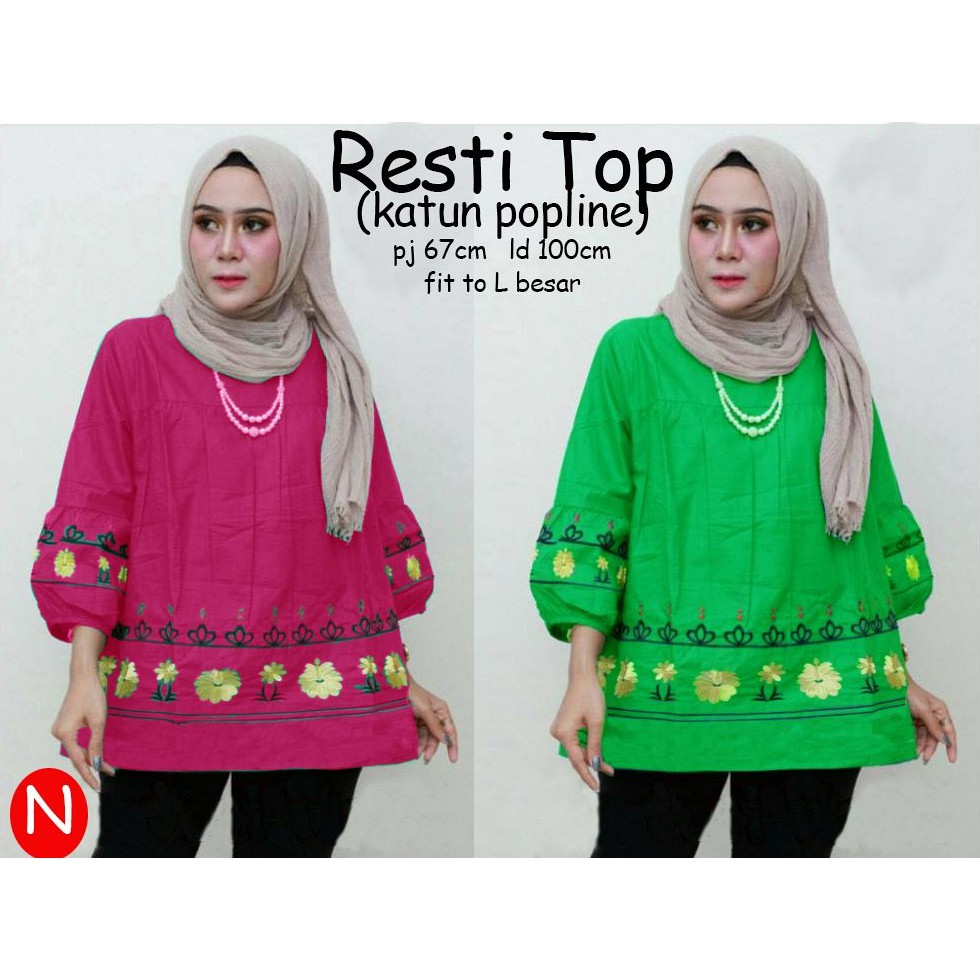 Baju Muslim AtasaN Wanita Tunik lena Panjang Jumbo Bahan Katun JEPANG Fit XL Dewasa Motif polos i55