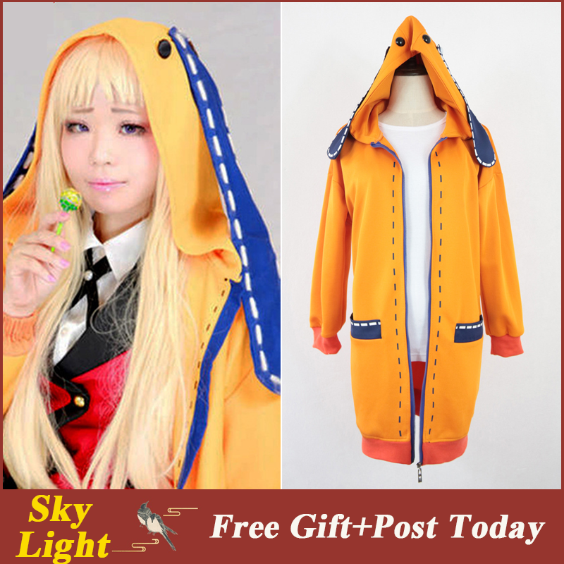 Orange Hoodie Anime Girl Kakegurui Anime Wallpaper HD